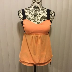 Lululemon Top Size 10 Orange/Navy